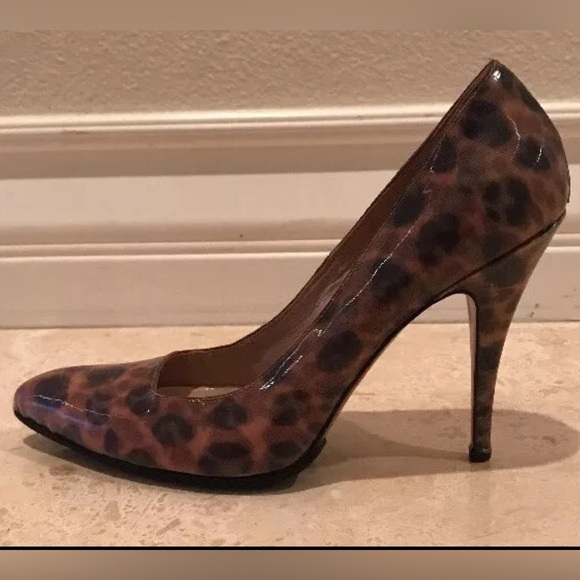 JUDARI MILANO Cheetah Leopard Textured Patent Leather Stiletto Heels 38 Italy!!! - Picture 1 of 12